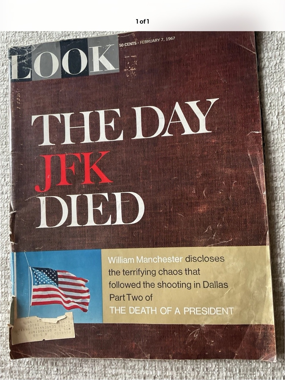 LOOK Magazine "The Day JFK Died" Vintage Collectible - Brown Cover